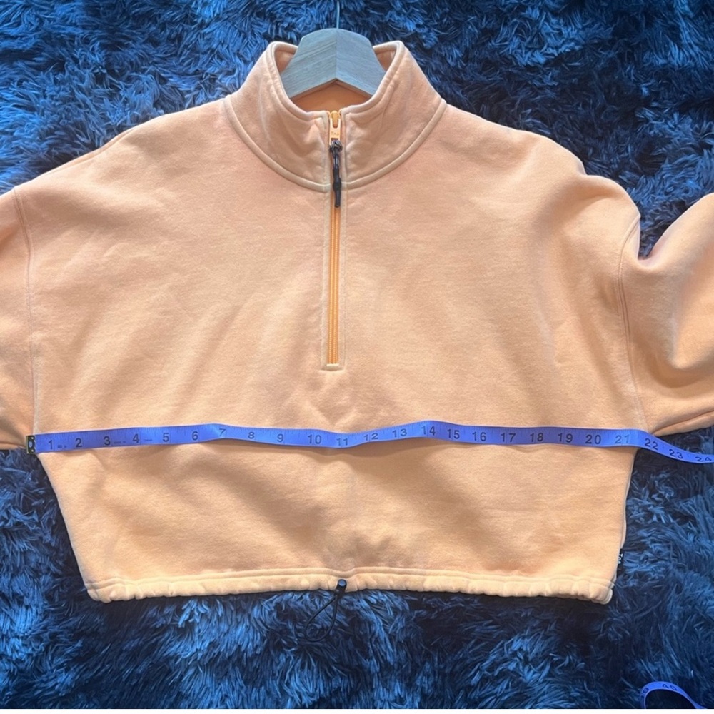 NWOT Women’s TNA Cropped Oversized Half Zip Up Sweater In Orange Size S - Picture 9 of 10